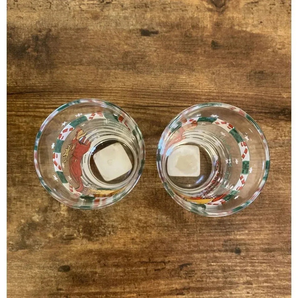 Vtg Disney Winnie-The-Pooh Tigger 100 Acre Holiday Drinking Glass 9" Set of 2 - Picture 6 of 6
